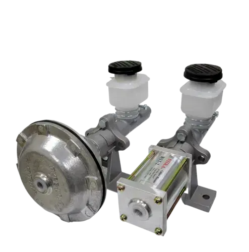 BST air-hydraulic booster units with round and square bodies and fluid reservoirs