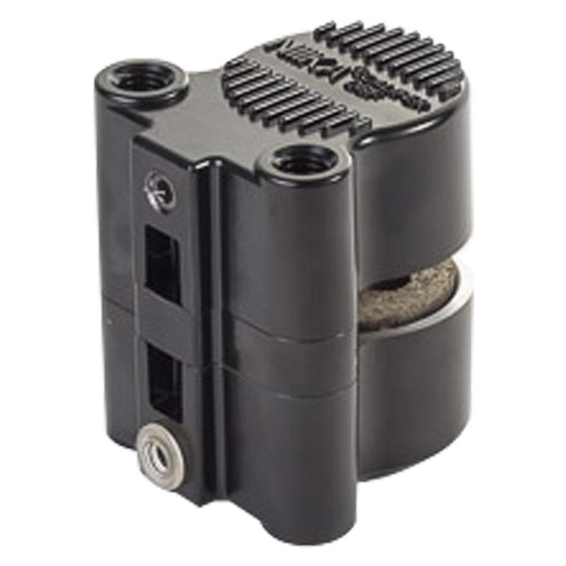 DBF pneumatic disc brake caliper with twin friction pads and air inlet ports
