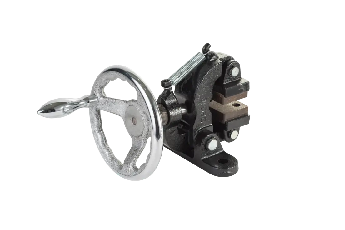 DBG manual disc brake caliper with large handwheel and foot-mounted base