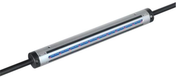 Eje neumático expansible de múltiples cámaras con secciones azules a lo largo del cuerpo