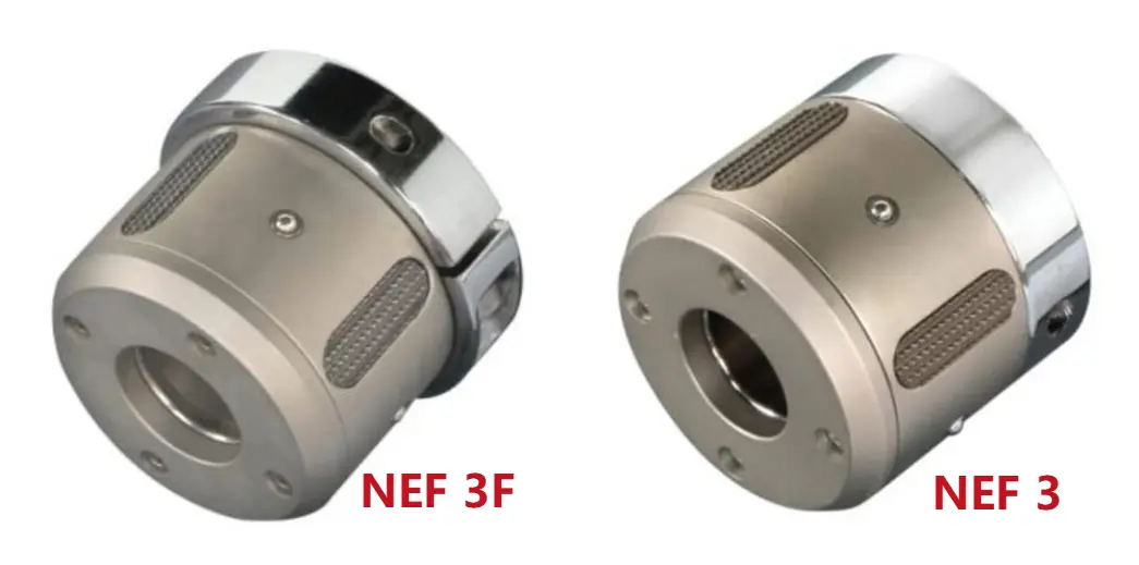 NEF 3F 與 NEF 3 中空旋轉式機械套夾產品外觀比較