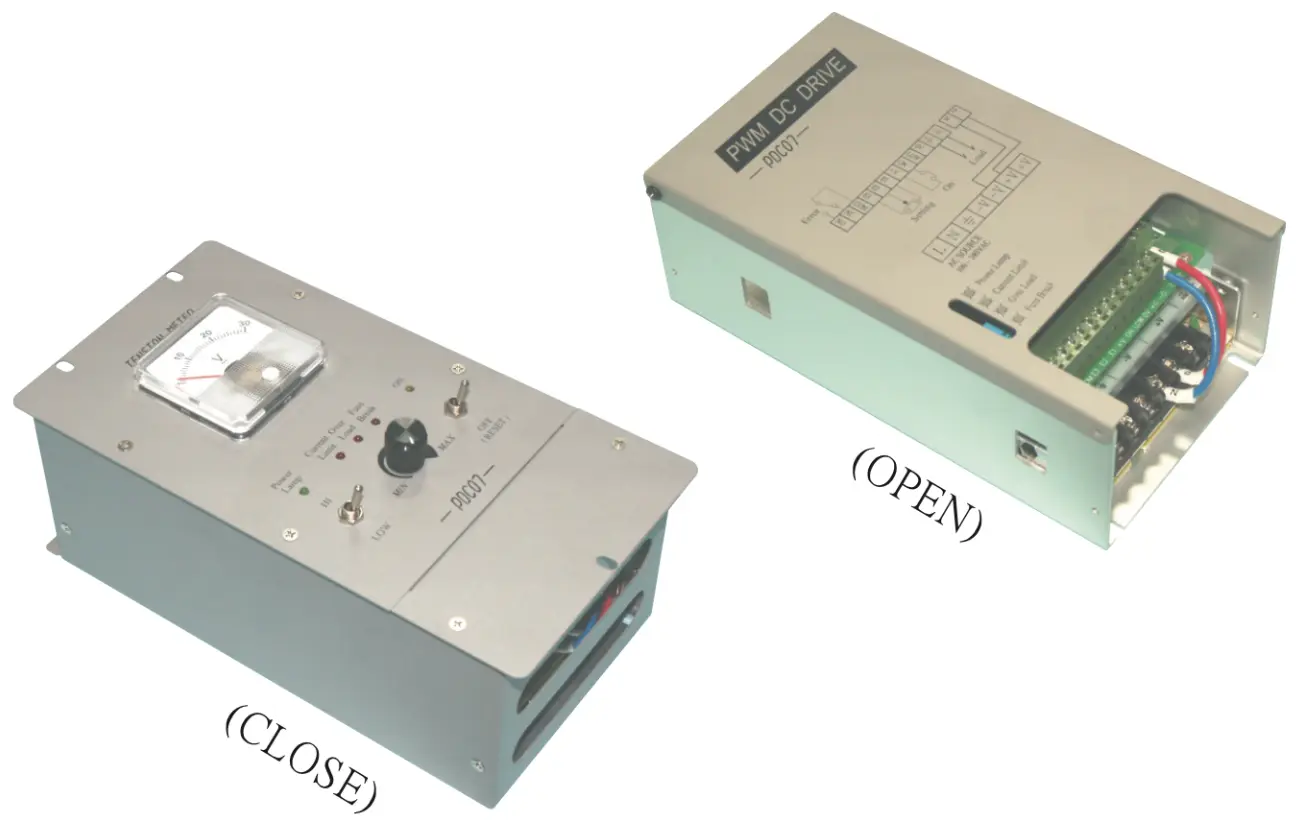 PDC-07 磁粉式手動控制器封閉型與開放型產品外觀比較