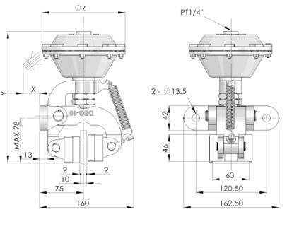 DBG-pneumatic-brake-dimensions