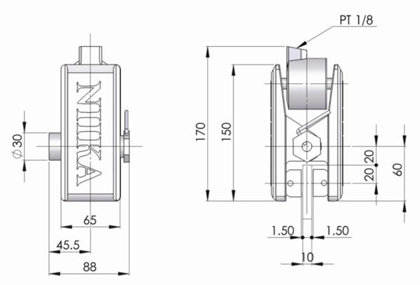 DBZ-10A 氣動碟式煞車器（剎車器/制動器），適用於工業設備與高負荷機械