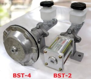 BST-2 和 BST-4 液壓增壓器產品圖，工業級空氣轉液壓增壓系統